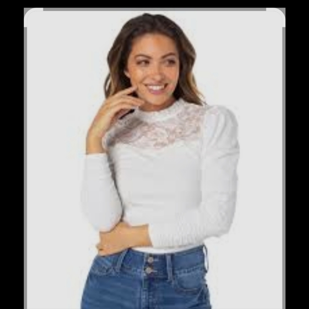 Celebrity Pink White Fitted Embellished Blouse
